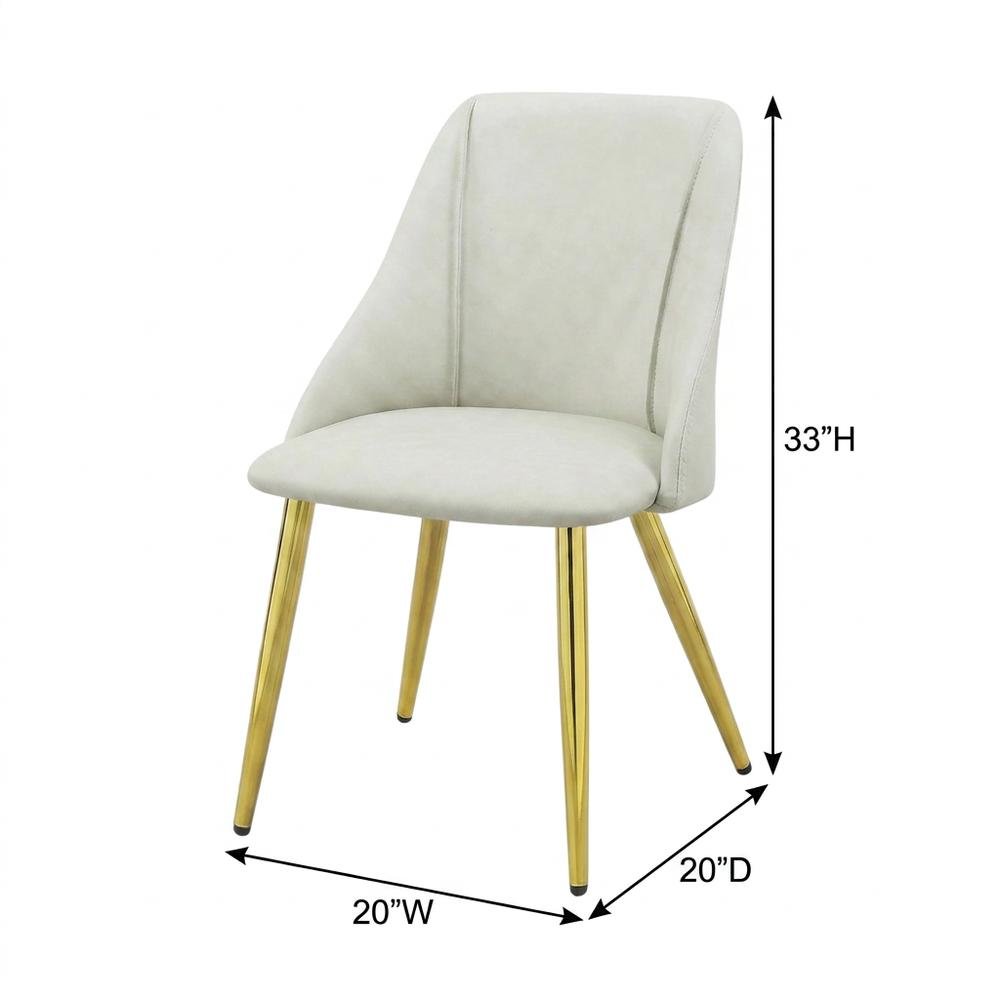PU Leather Dining Chairs, Contemporary Living Room Accents, White Synthetic, Set of 2