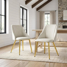 PU Leather Dining Chairs, Contemporary Living Room Accents, White Synthetic, Set of 2