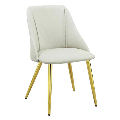 PU Leather Dining Chairs, Contemporary Living Room Accents, White Synthetic, Set of 2