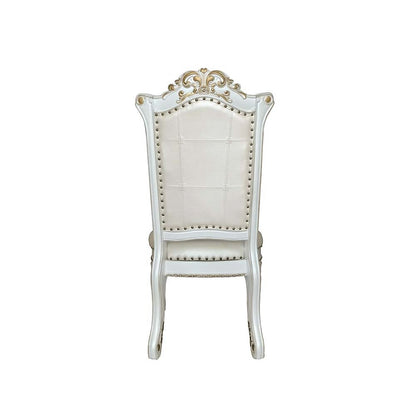 Vendome Side Chair (Set-2), Leatherette & Antique Pearl