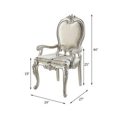 Bently Arm Chair (Set-2), Pattern Linen & Champagne
