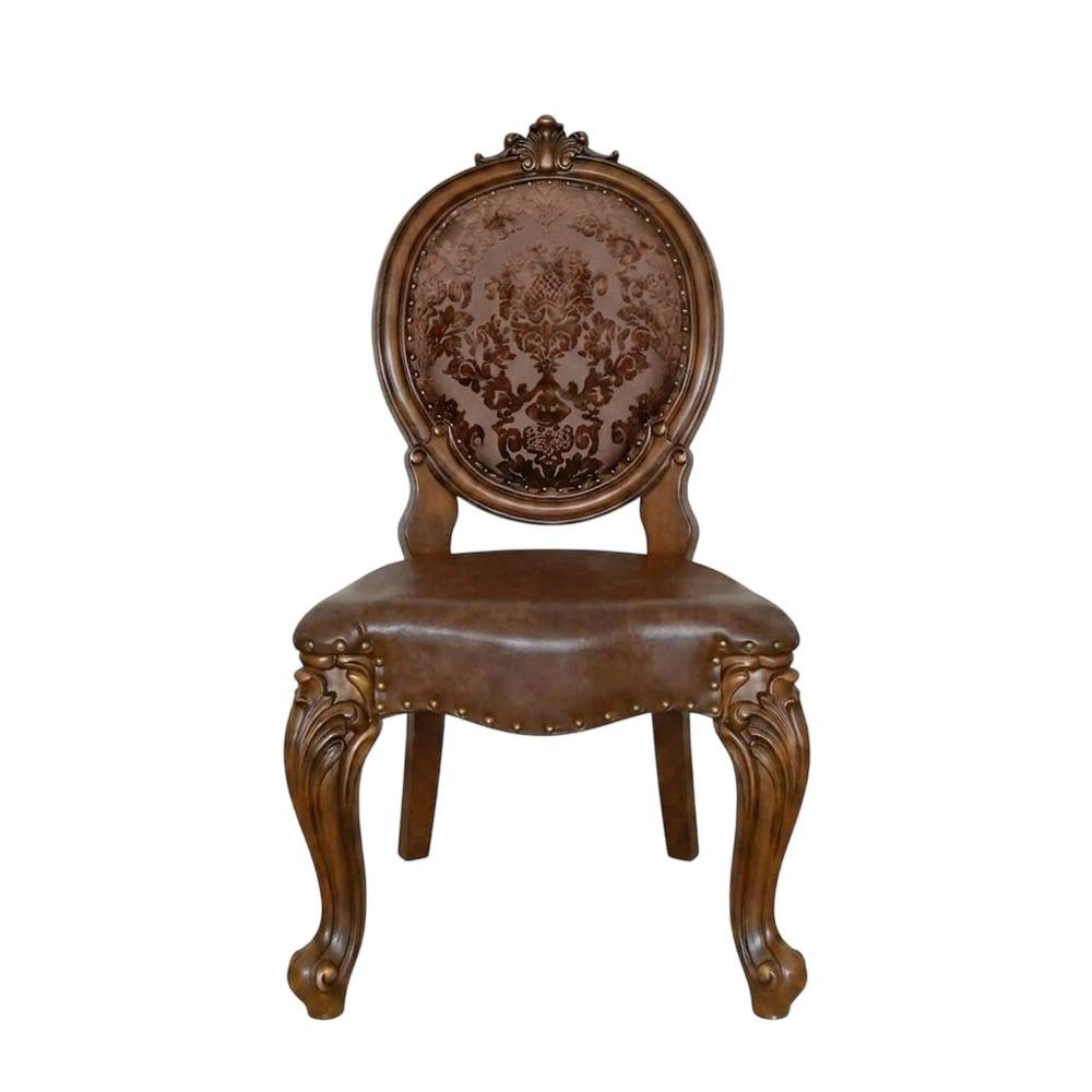 Upholstered Wood Dining Side Chair with Transitional Style, Cherry, Set of 2