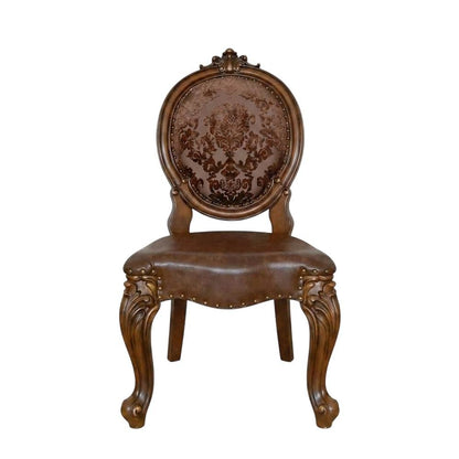 Upholstered Wood Dining Side Chair with Transitional Style, Cherry, Set of 2
