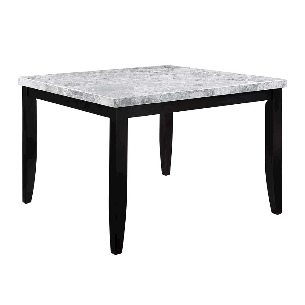 Hussein Counter Height Table, Natural Marble & Black