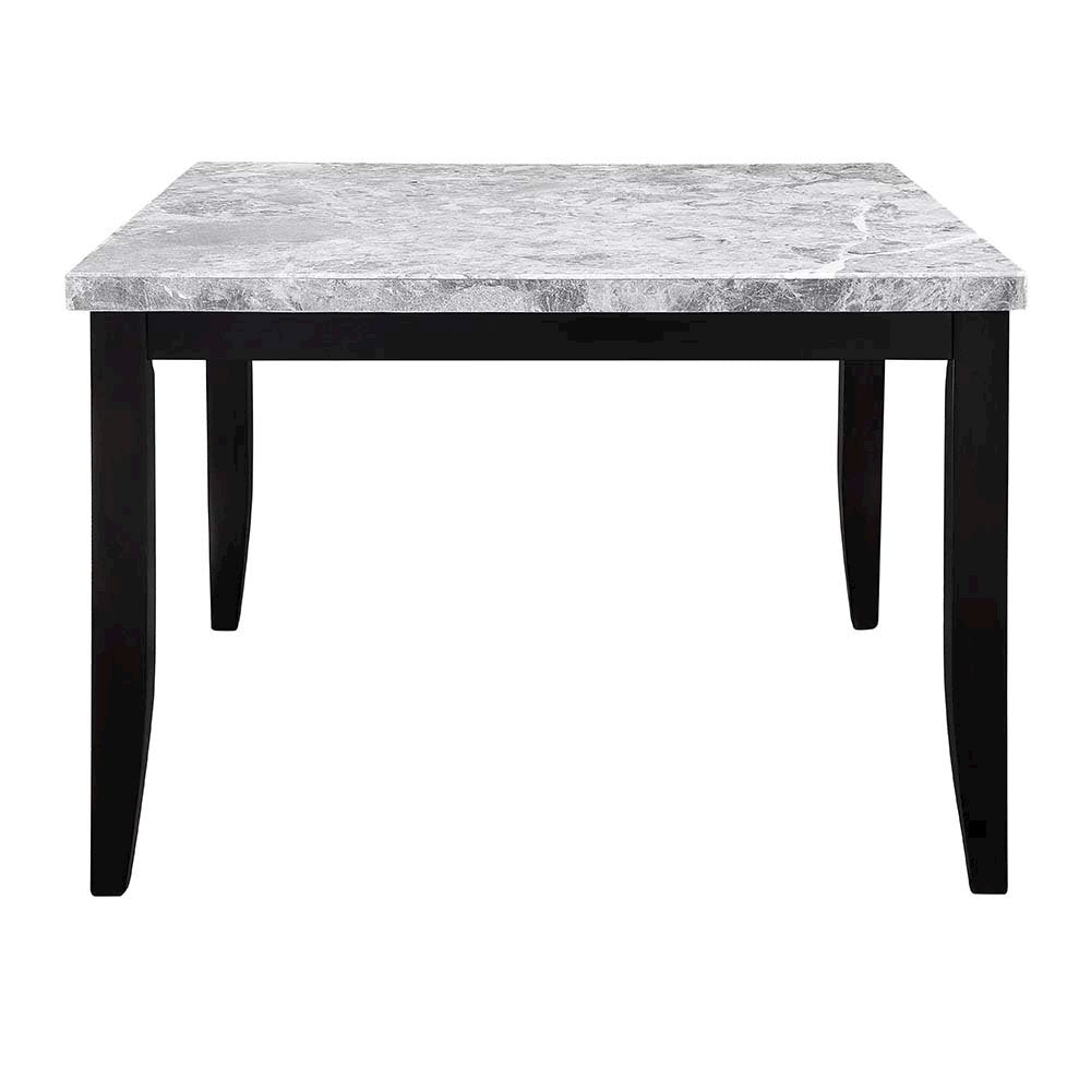 Hussein Counter Height Table, Natural Marble & Black