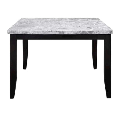 Hussein Counter Height Table, Natural Marble & Black