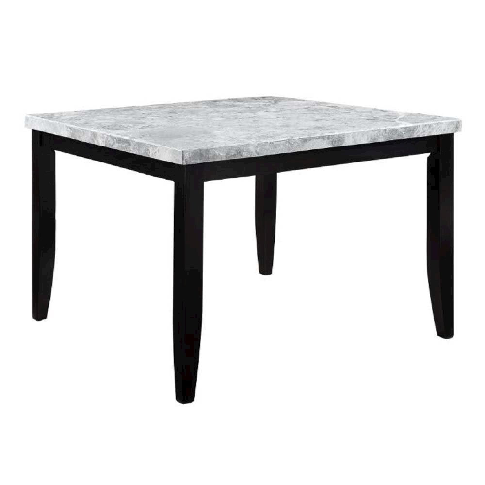 Hussein Counter Height Table, Natural Marble & Black