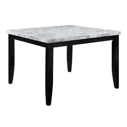 Hussein Counter Height Table, Natural Marble & Black