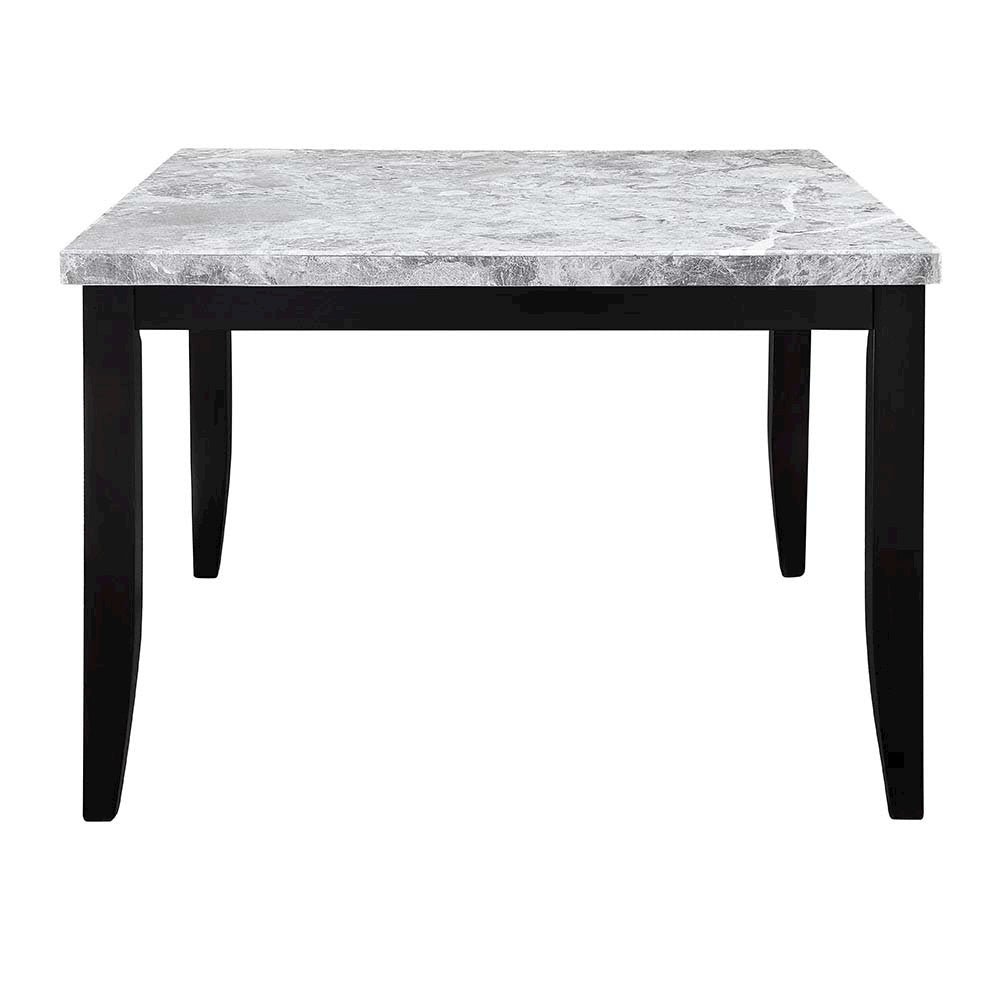 Hussein Counter Height Table, Natural Marble & Black