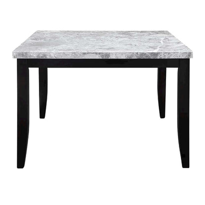 Hussein Counter Height Table, Natural Marble & Black