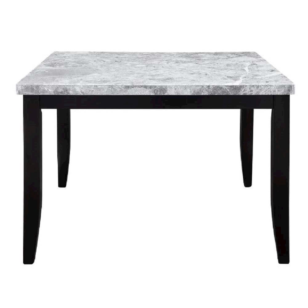 Hussein Counter Height Table, Natural Marble & Black