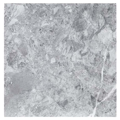Hussein Counter Height Table, Natural Marble & Black