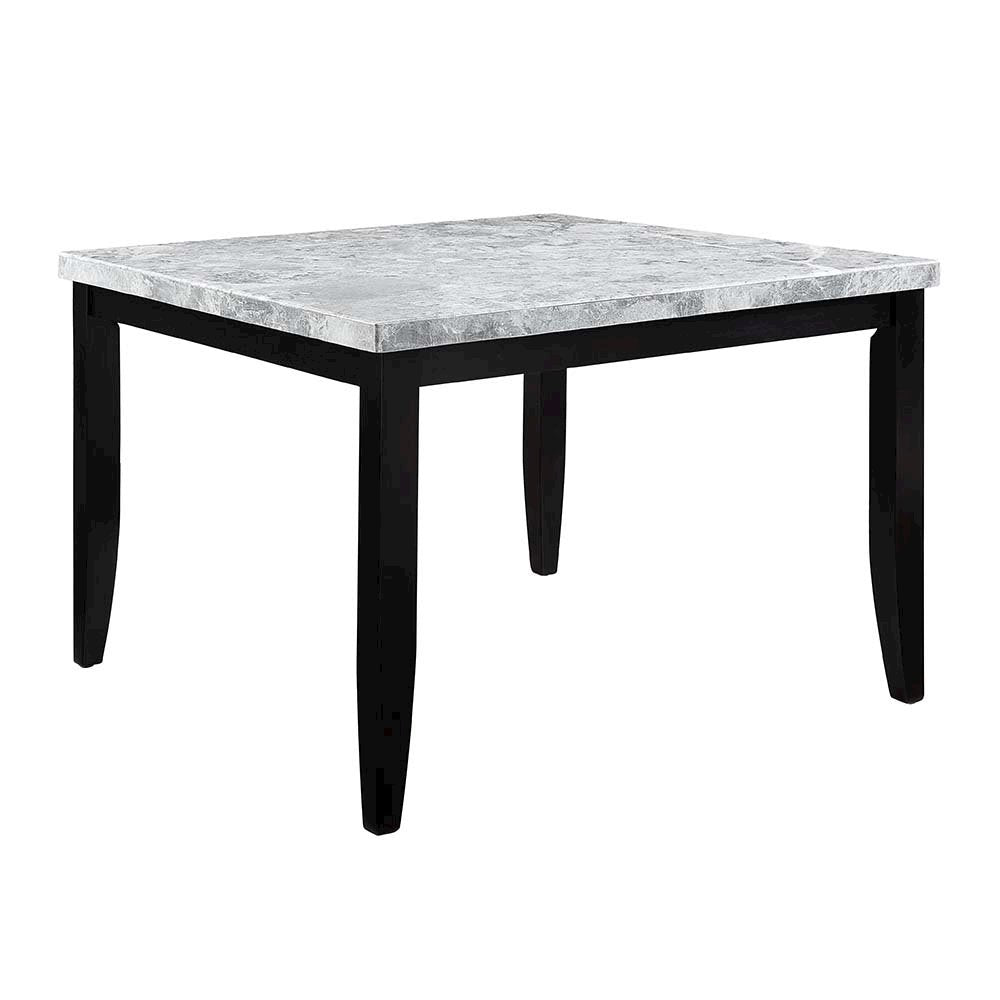 Hussein Counter Height Table, Natural Marble & Black