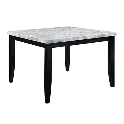 Hussein Counter Height Table, Natural Marble & Black