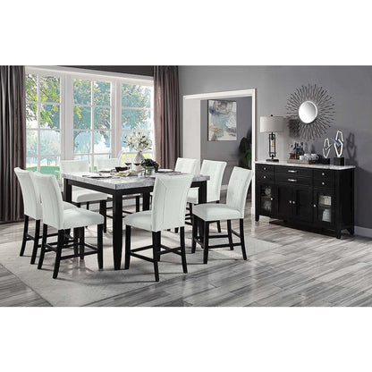 Hussein Counter Height Table, Natural Marble & Black