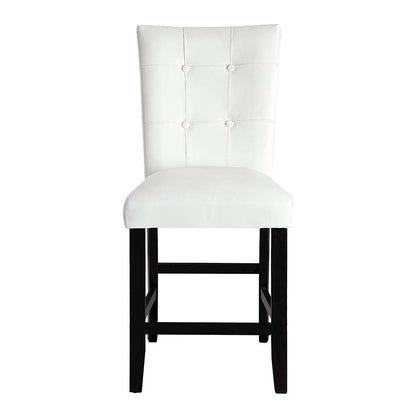 Hussein Counter Height Chair (Set-2), White Leatherette & Black