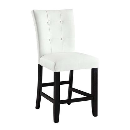 Hussein Counter Height Chair (Set-2), White Leatherette & Black