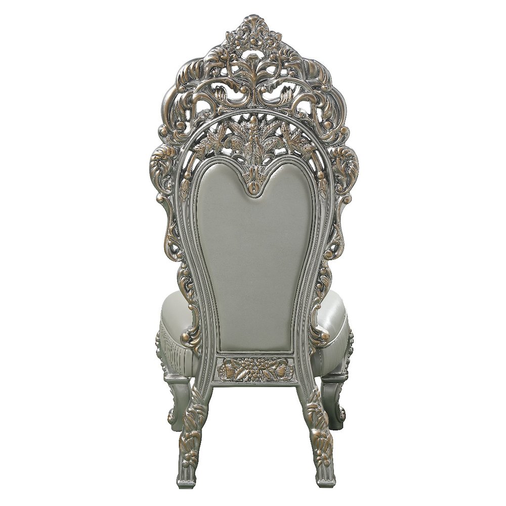 Sandoval Side Chair (Set-2), Beige Leatherette & Champagne