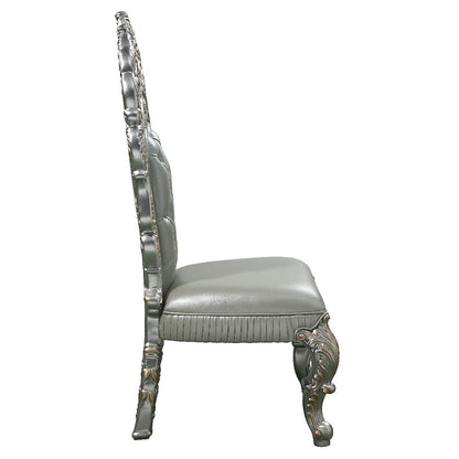 Sandoval Side Chair (Set-2), Beige Leatherette & Champagne