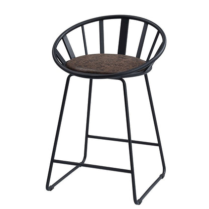 Zudora Counter Height Chair (Set-2), Leatherette & Black