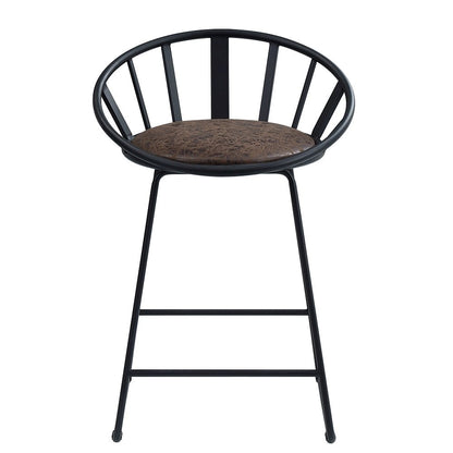 Zudora Counter Height Chair (Set-2), Leatherette & Black