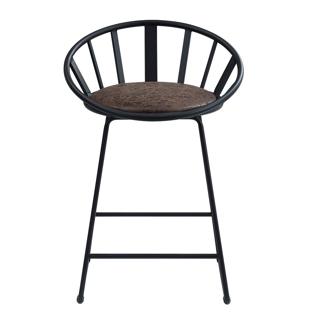 Zudora Counter Height Chair (Set-2), Leatherette & Black