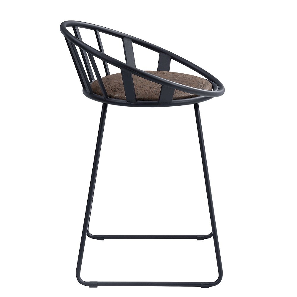 Zudora Counter Height Chair (Set-2), Leatherette & Black