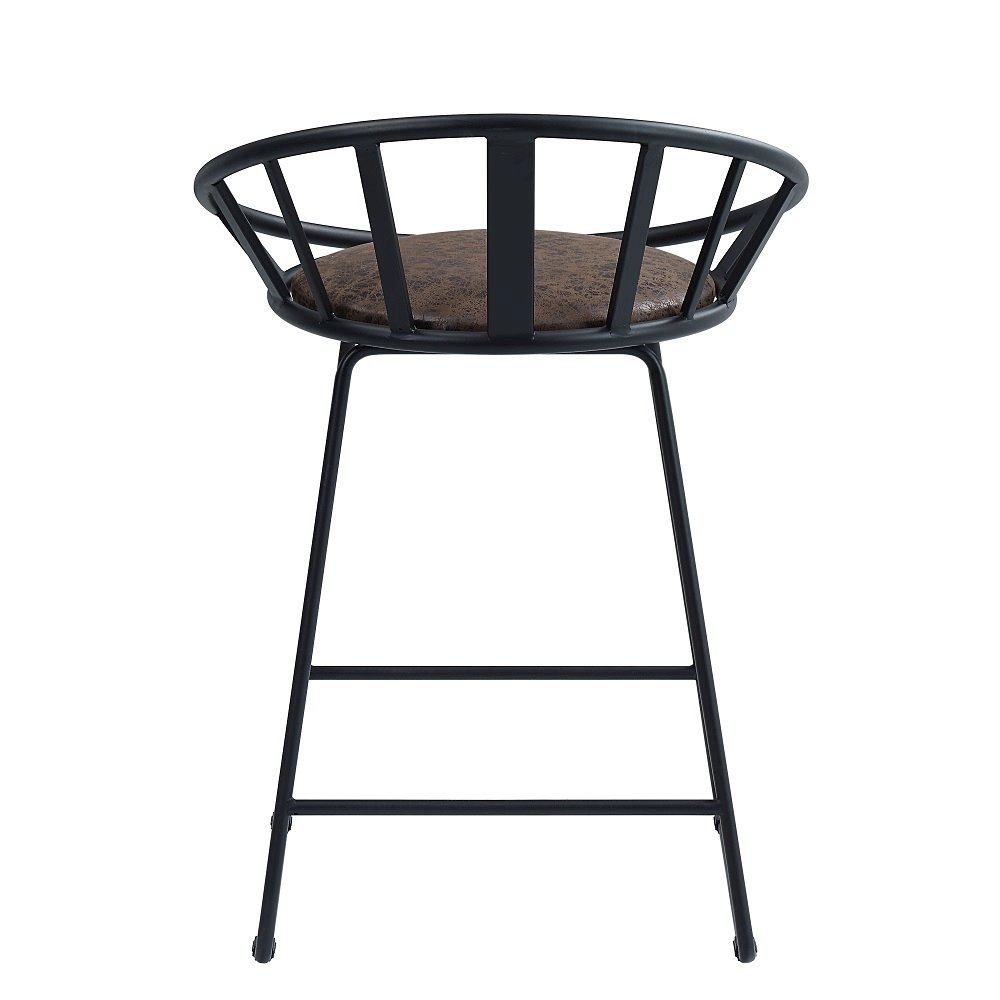 Zudora Counter Height Chair (Set-2), Leatherette & Black