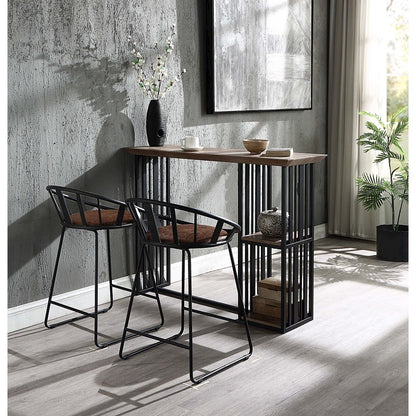 Zudora Counter Height Chair (Set-2), Leatherette & Black