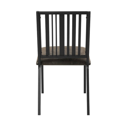 Zudora Side Chair (Set-2), Leatherette & Black