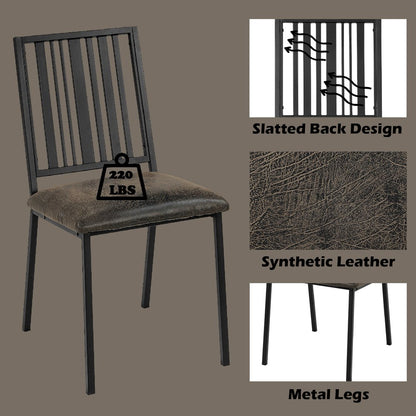 Zudora Side Chair (Set-2), Leatherette & Black