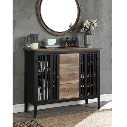 Zudora Server, Antique Oak & Black