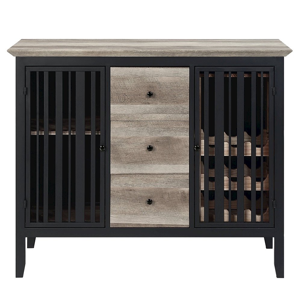 Zudora Server, Antique Oak & Black