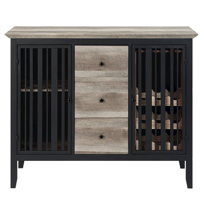 Zudora Server, Antique Oak & Black