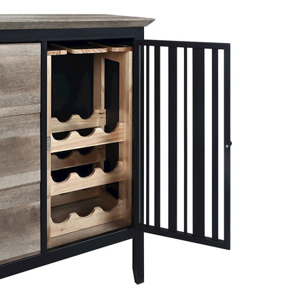 Zudora Server, Antique Oak & Black