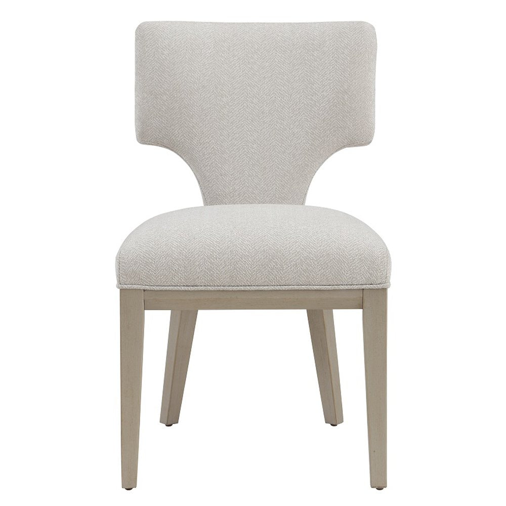 Kasa Side Chair (Set-2), Beige Linen & Champagne
