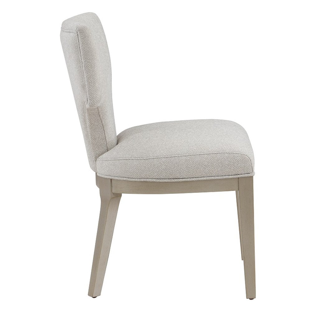 Kasa Side Chair (Set-2), Beige Linen & Champagne