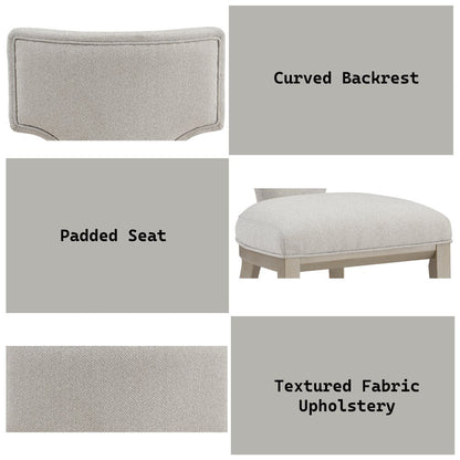 Kasa Side Chair (Set-2), Beige Linen & Champagne