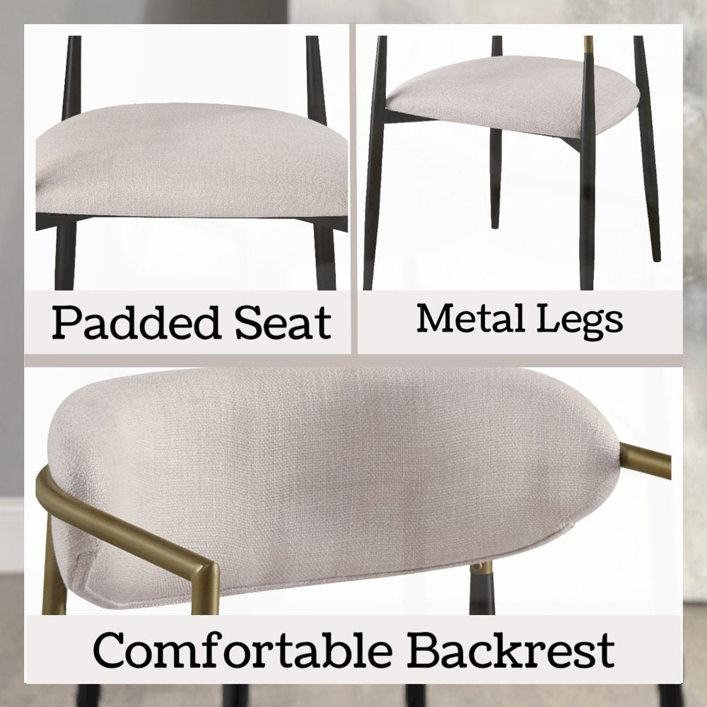Jaramillo Arm Chair (Set-2), Beige Linen & Black