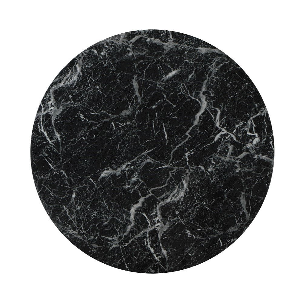 Hollis Dining Table, Engineered Stone & Black