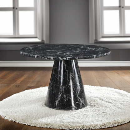 Hollis Dining Table, Engineered Stone & Black