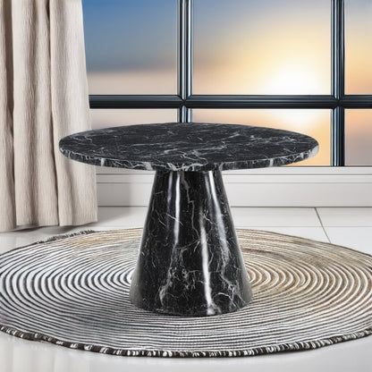 Hollis Dining Table, Engineered Stone & Black