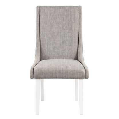 Hollyn Side Chair (Set-2), Gray Linen & White