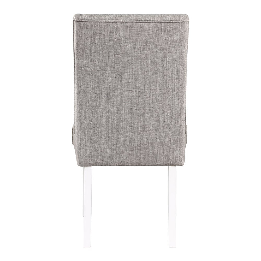 Hollyn Side Chair (Set-2), Gray Linen & White