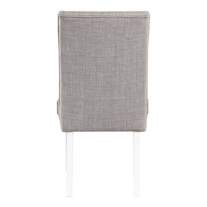 Hollyn Side Chair (Set-2), Gray Linen & White
