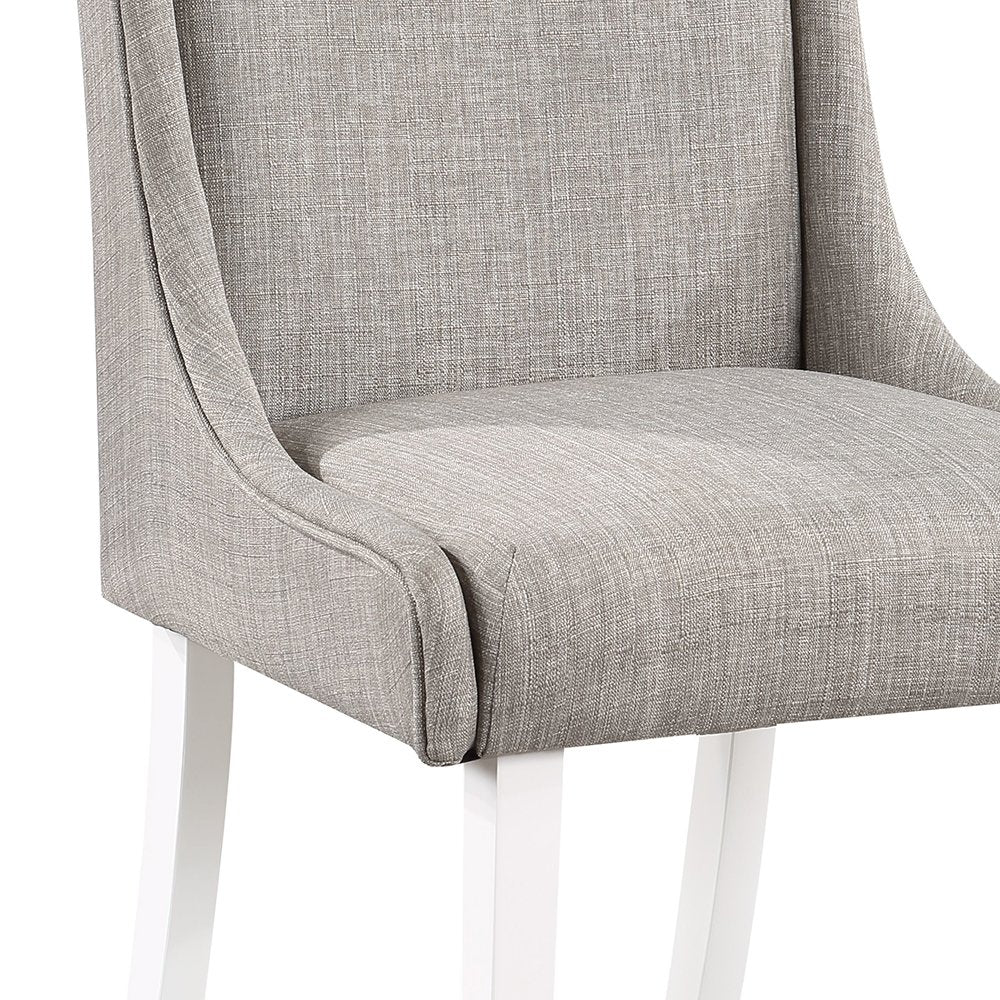 Hollyn Side Chair (Set-2), Gray Linen & White