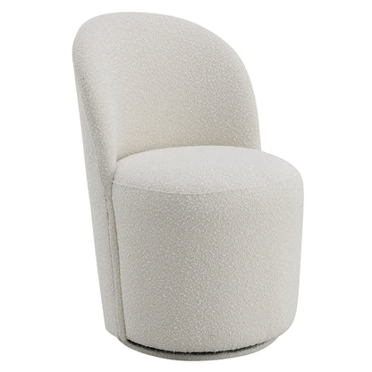 Hollis Side Chair w/Swivel (Set-2), Beige Boucle