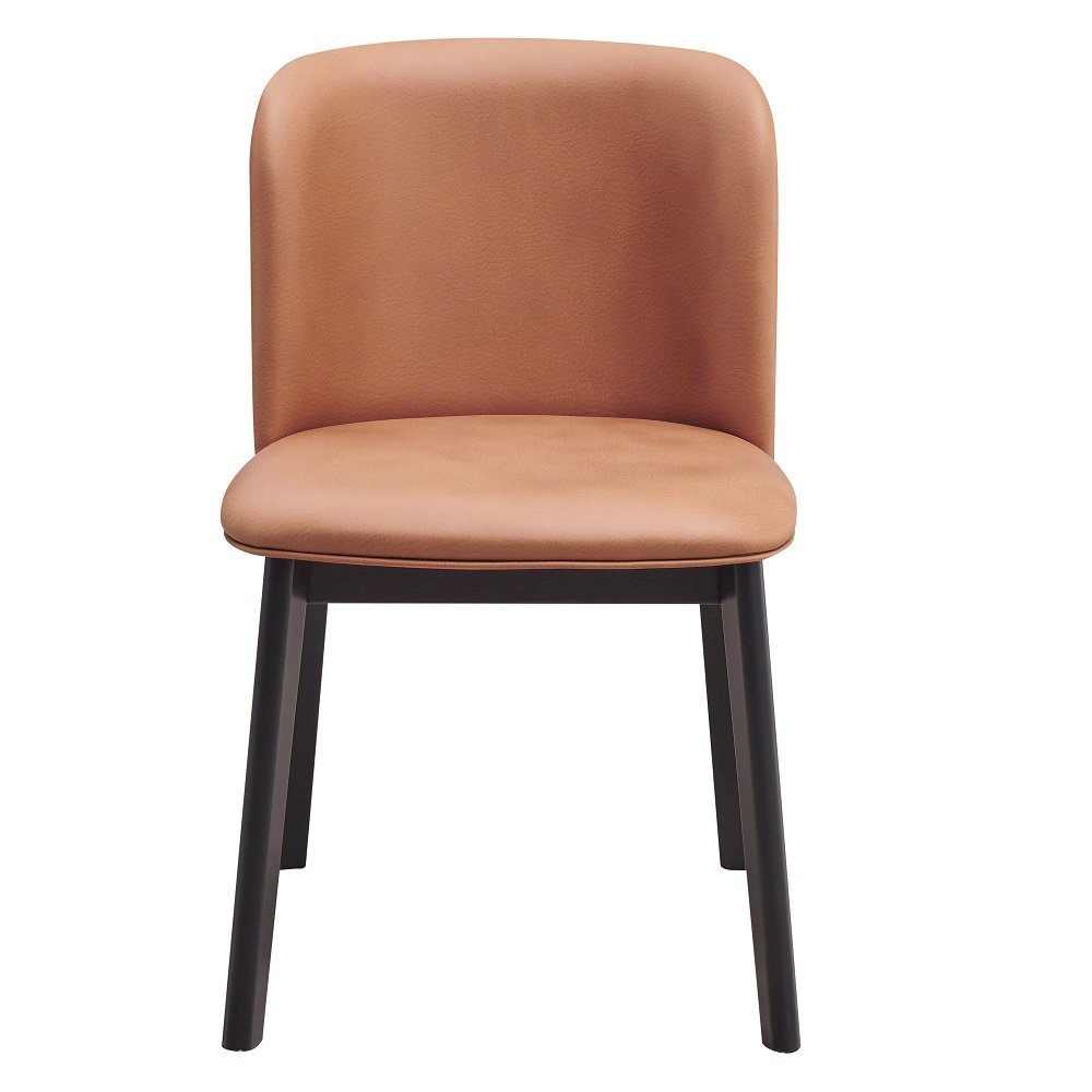 Eliora Side Chair (Set-2), Camel Polish Mircofiber & Black