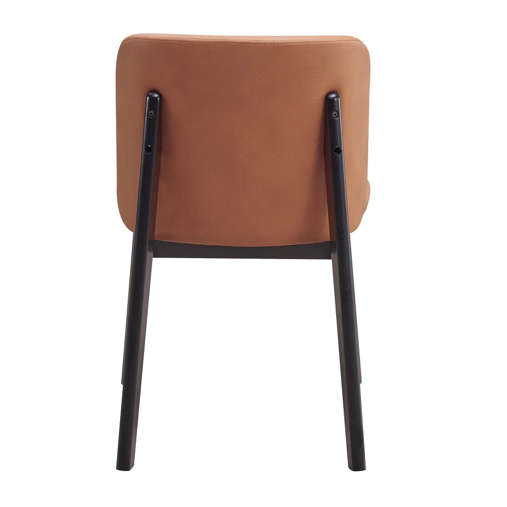 Eliora Side Chair (Set-2), Camel Polish Mircofiber & Black
