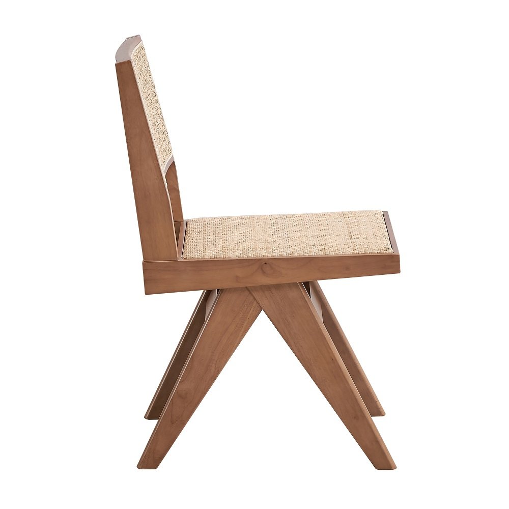 Velentina Side Chair (Set-2), Rattan & Natural